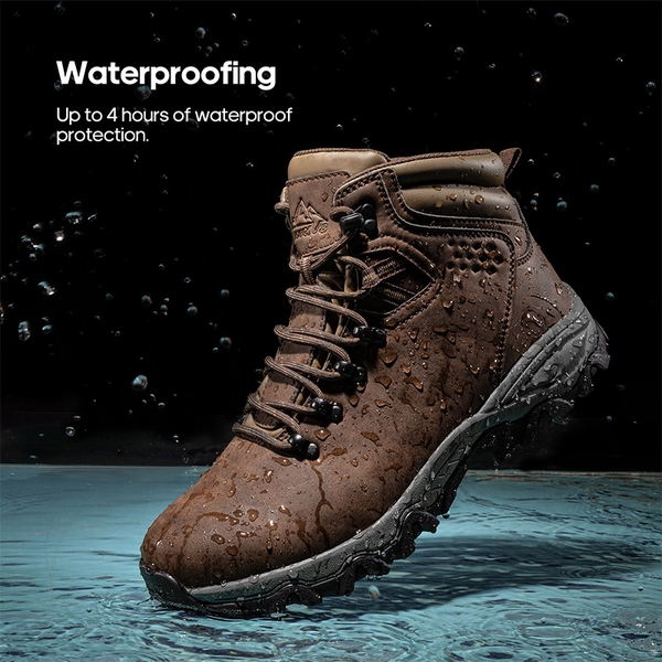 Men's Fur-Lined Thinsulate Waterproof Snow Boots - DARK BROWN - 7
